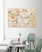 Obraz 3D kvety s perlami 1988